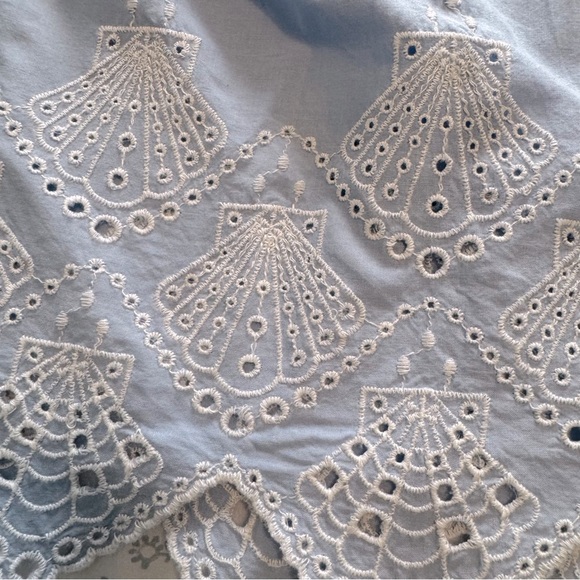 NWT Calypso St.Barth Embroidered Light Blue Eyelet Lace Size Small Pajama Set - Picture 5 of 8